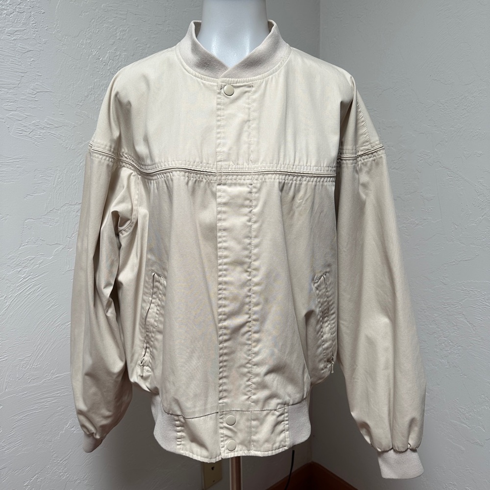 Cream Bomber Jacket